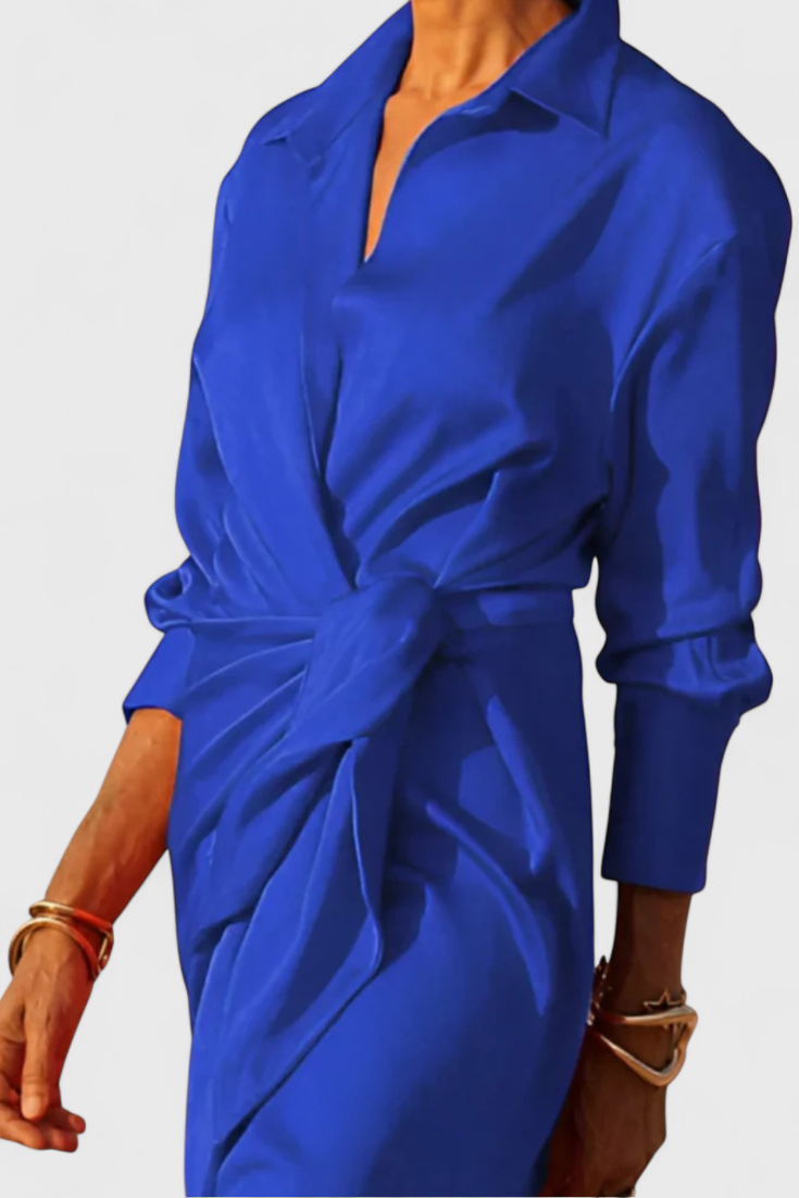 Vestito lungo da festa Marbella con fiocco