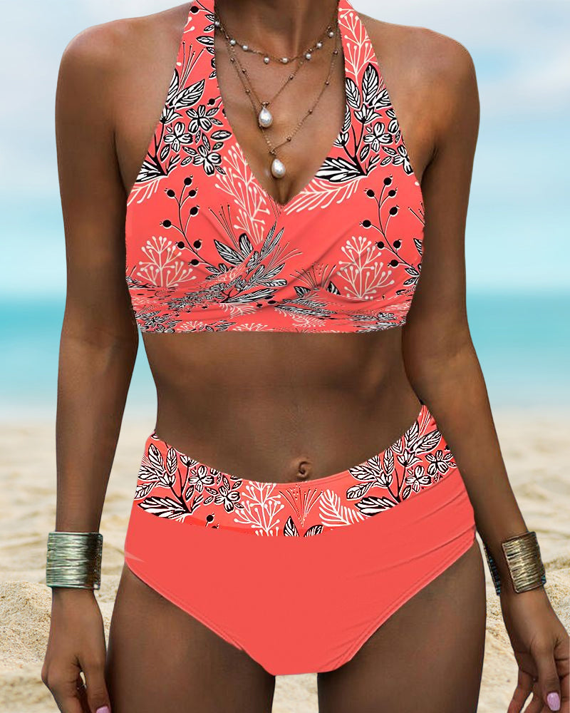 Victoria™ | Halter Neck Printed Bikini Set