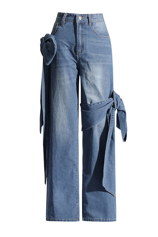 Sofia™ | Pantaloni cargo in denim a vita alta