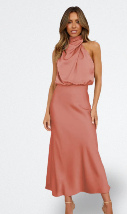 Niva | Abito Lungo in Satin