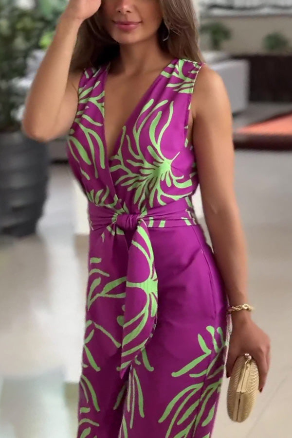 Viola™ | Tuta Estiva Floreale Senza Maniche