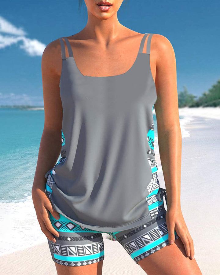 Alice™ | Tankini con Design Geometrico e Scollatura a V