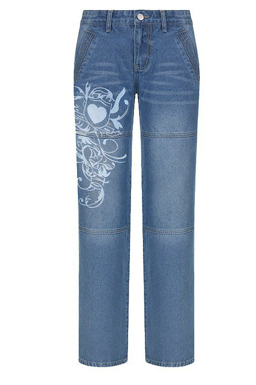 Sofia™ | Pantaloni cargo in denim a vita alta