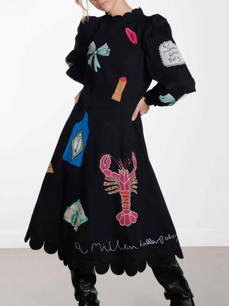 Sofia™ | Midi Scallop Crustacea Dress