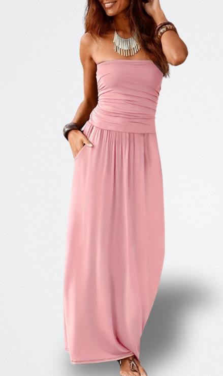 Mara Vestito Midi Senza Spalline