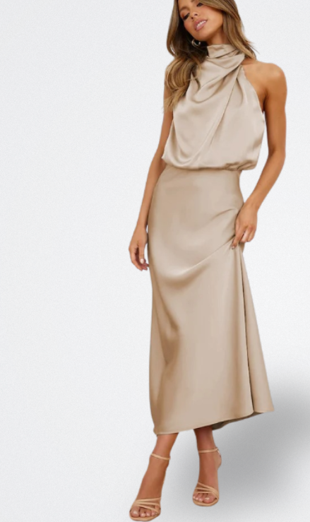 Niva | Abito Lungo in Satin