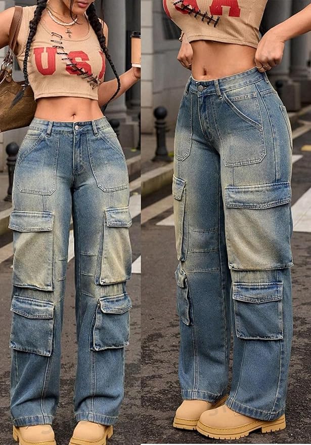 Sofia™ | Urban Nomad Retro Cargo Jeans