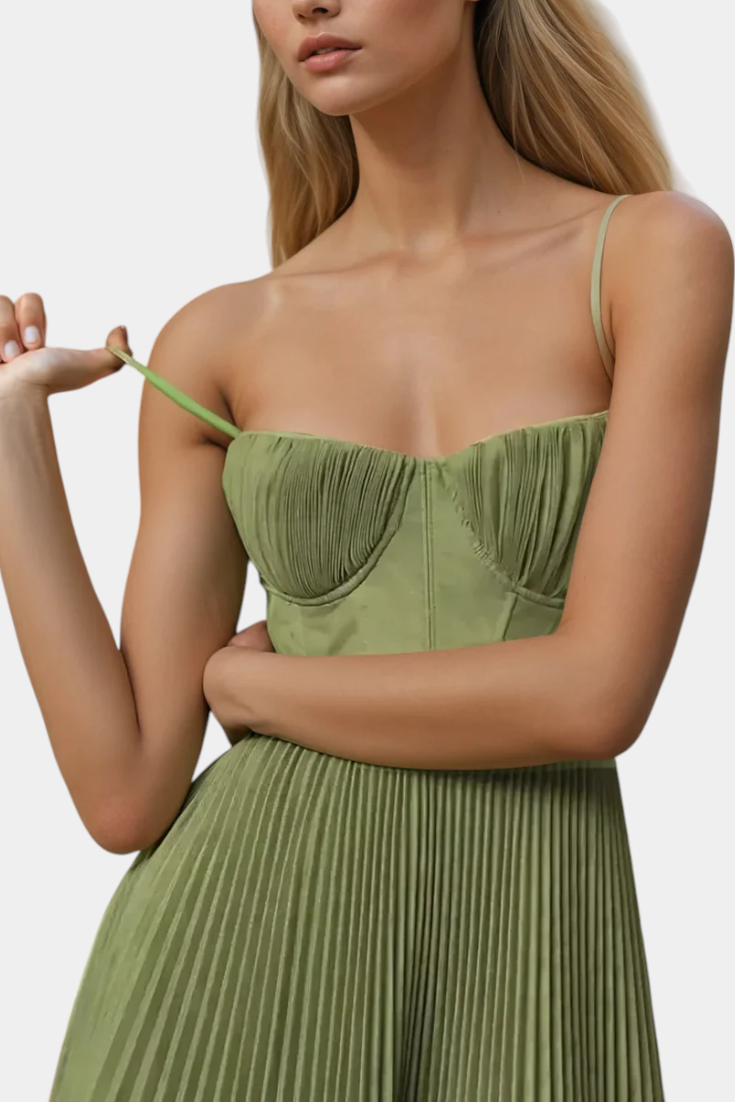 Vestito Midi in Tulle Plissettato Ottilie