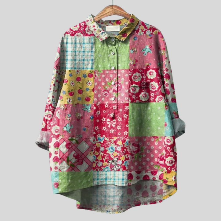 Luiza - Camicia Floreale Realizzata a Mano