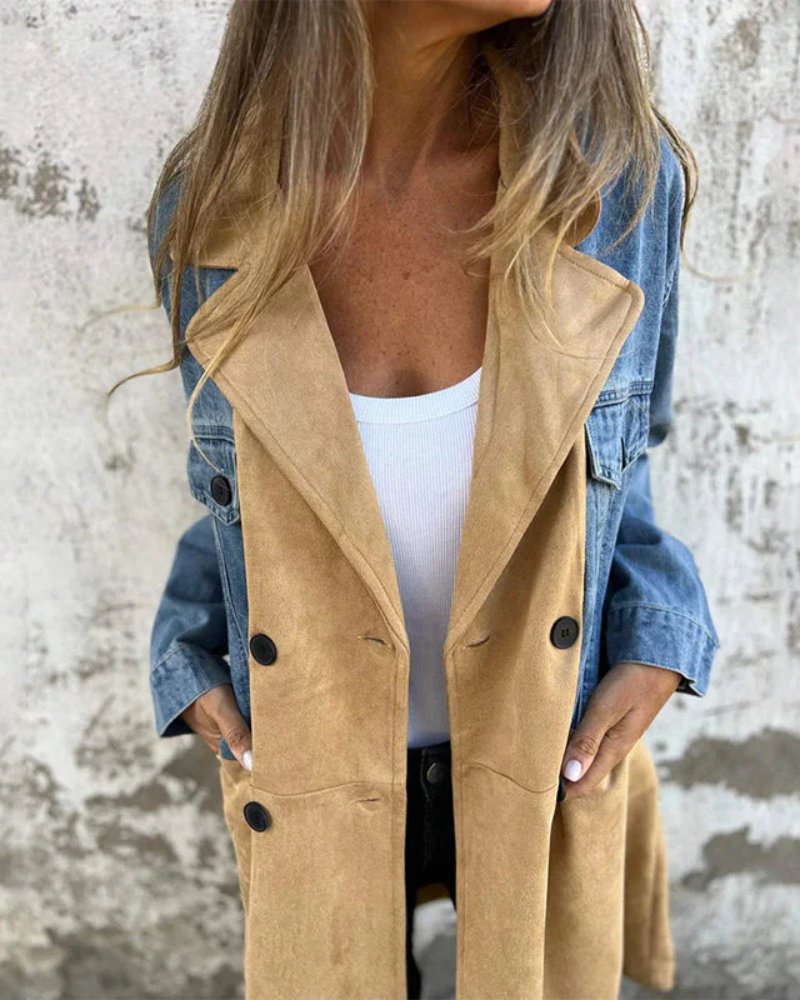 Victoria™ | Marites - Denim and Suede Coat