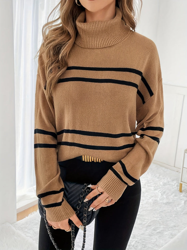 Thea – Maglione a Collo Alto a Righe