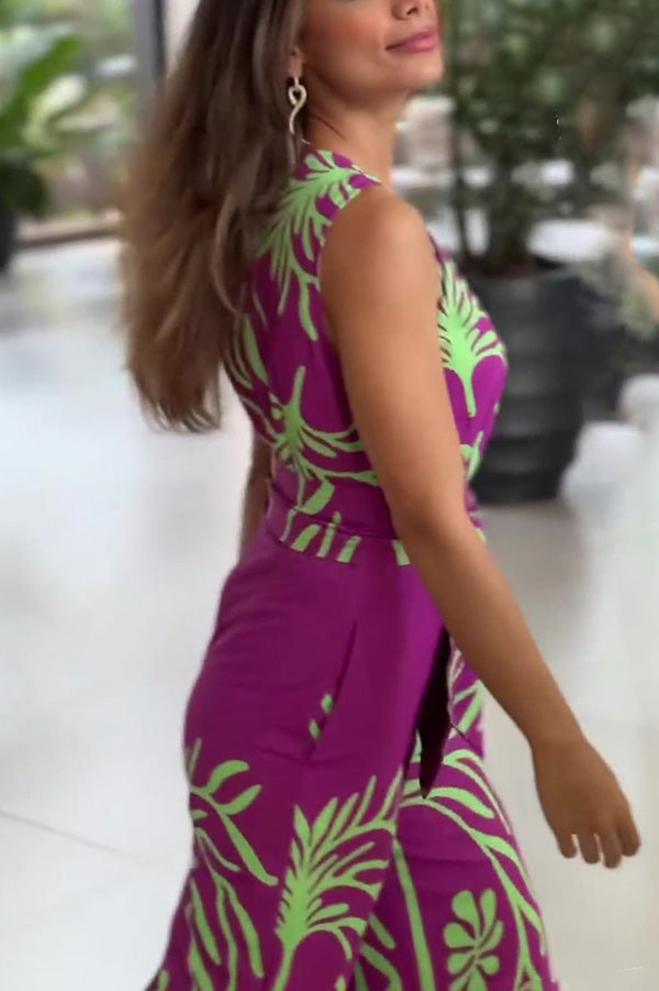 Viola™ | Tuta Estiva Floreale Senza Maniche