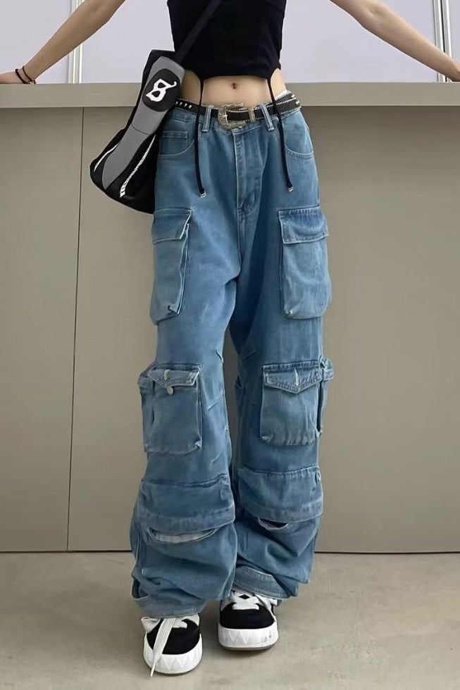 Sofia™ | Jeans a gamba larga con dettagli scintillanti in strass