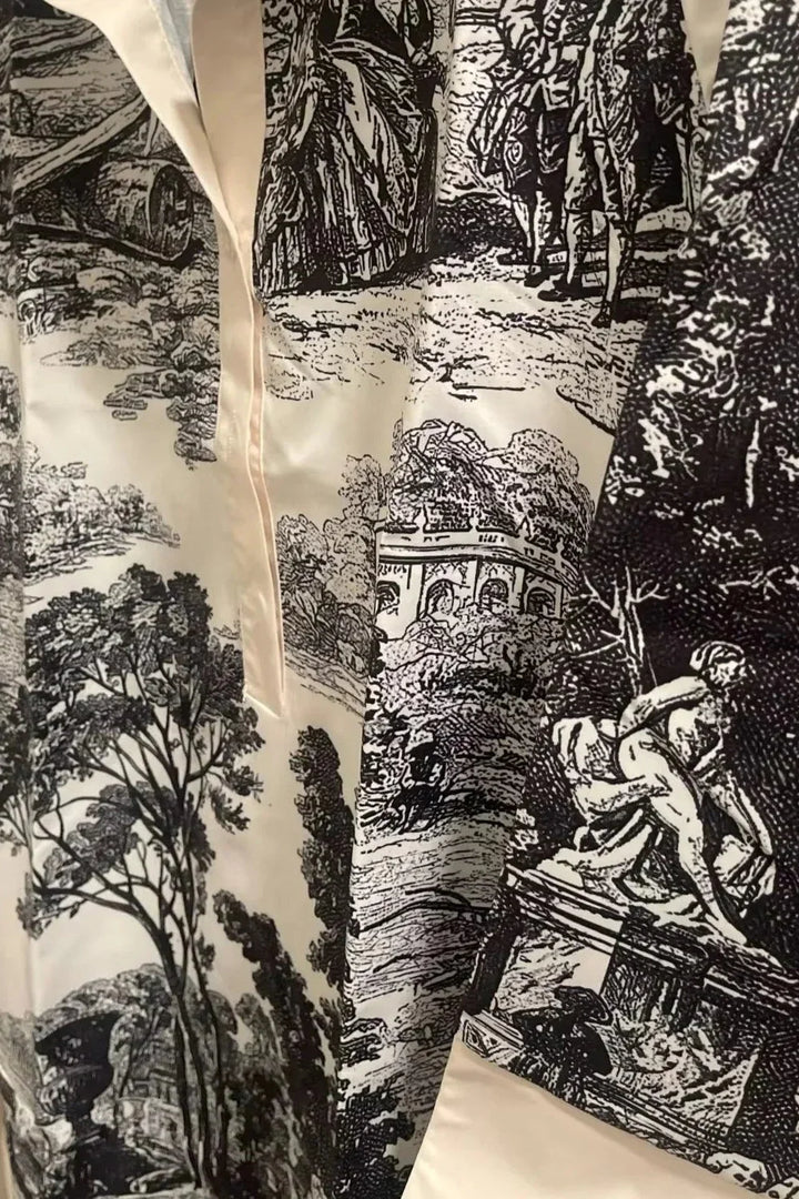 Wilma Vestito Camicia Stampa Paesaggio