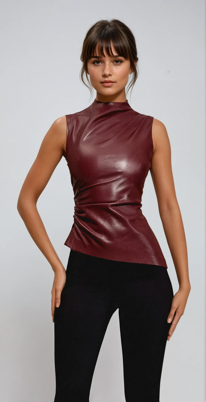 Sofia™ | Top in Pelle Scarlett