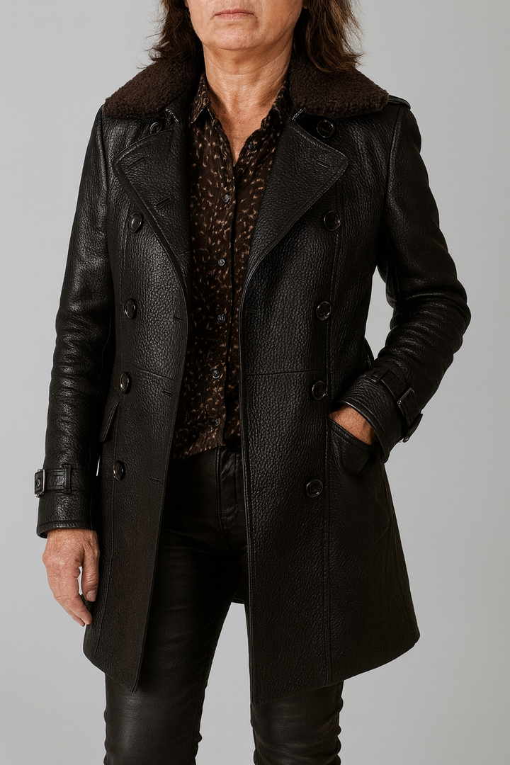 Emma - Cappotto in Pelle a Tre Quarti