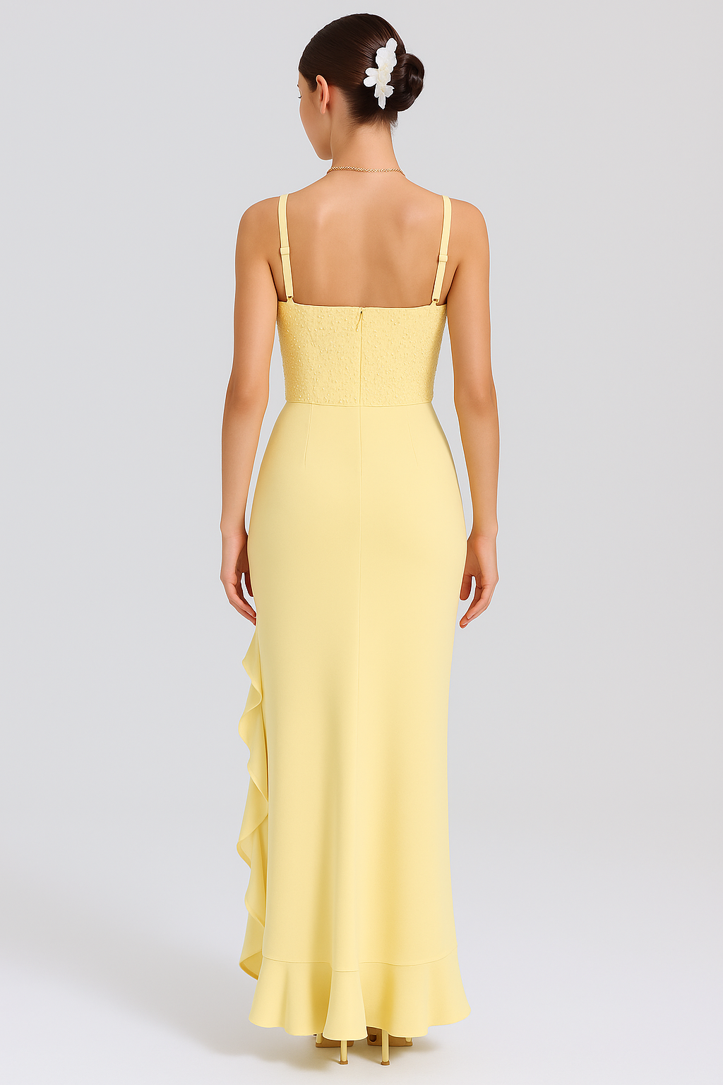 BELLA™ | ABITO CORSETTO IN SATIN CON VOLANT