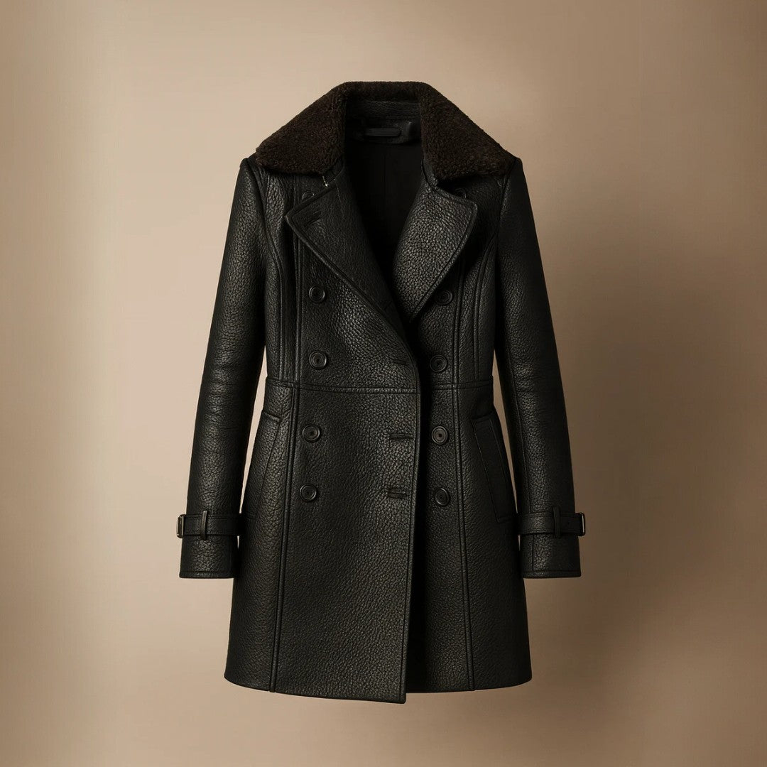 Emma | Cappotto in Pelle a Tre Quarti