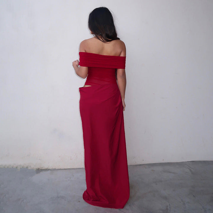 Maisy | Abito Maxi in Rete con Spalle Scoperte