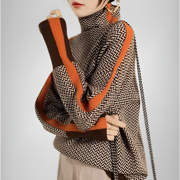 Clarabella - Maglione a Collo Alto Mélange