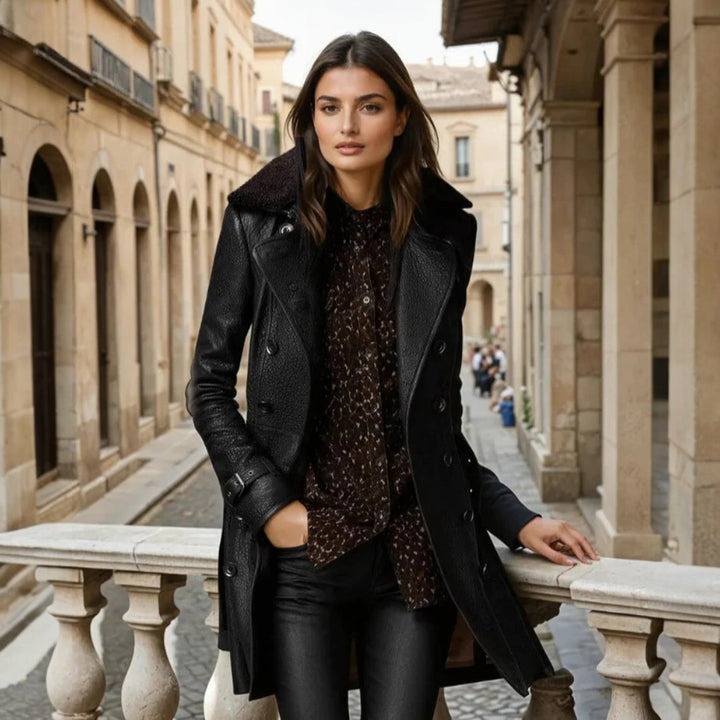 Emma | Cappotto in Pelle a Tre Quarti