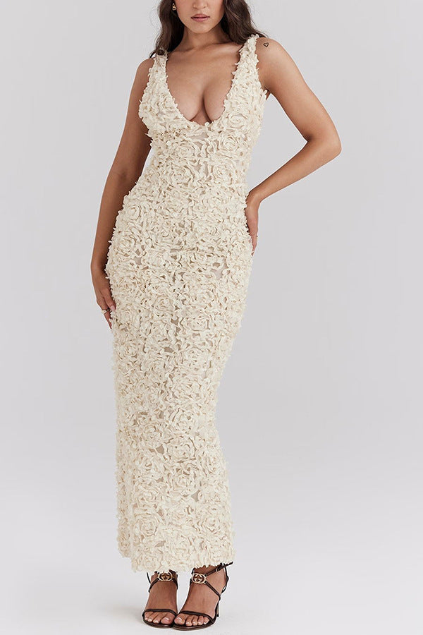 Lyra | Abito Maxi Senza Schienale a Fiori