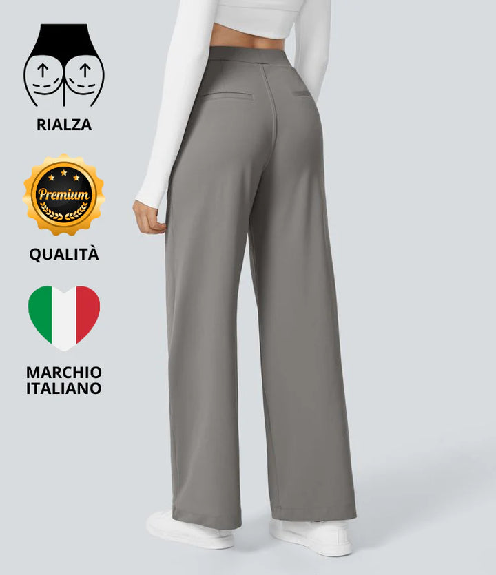 Sofia™ | Pantaloni eleganti a vita alta con tasche con zip