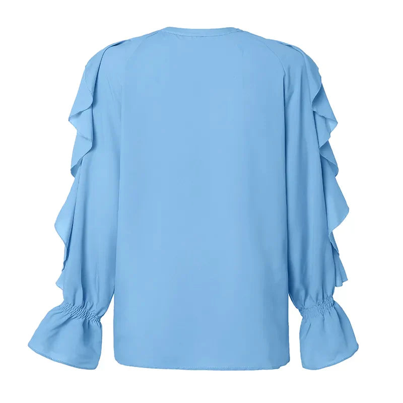 Victoria™ | Casandra | Elegant Flowing Blouse with Cascade Ruffles