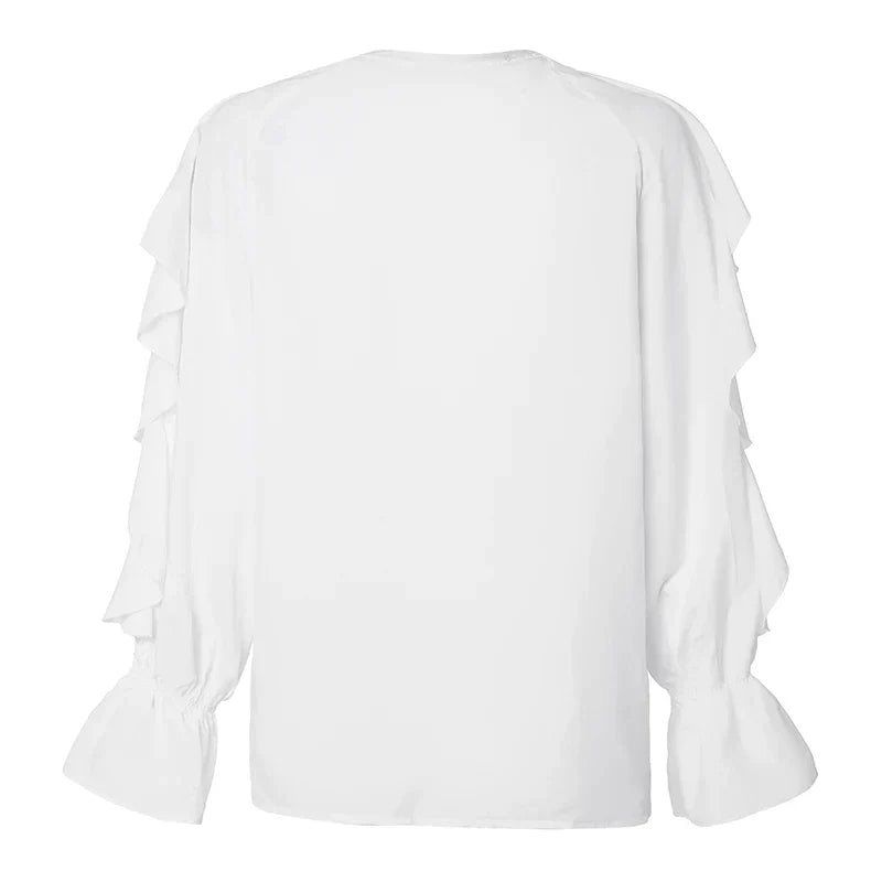 Victoria™ | Casandra | Elegant Flowing Blouse with Cascade Ruffles