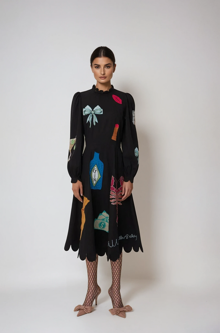 Sofia™ | Midi Scallop Crustacea Dress