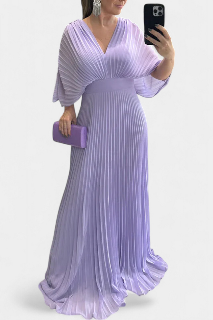 Odele Vestito Plissettato Fluido e Favorevole