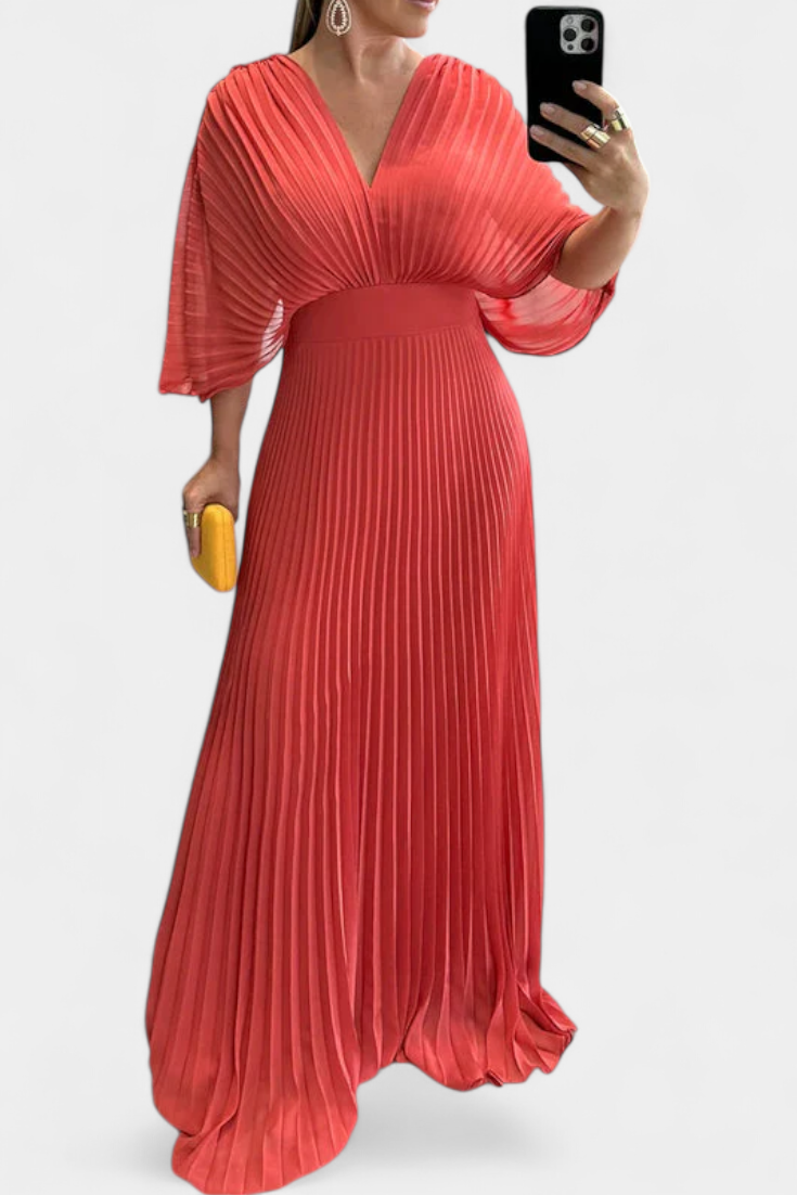 Odele Vestito Plissettato Fluido e Favorevole