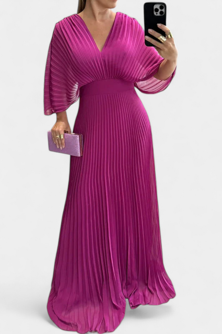 Odele Vestito Plissettato Fluido e Favorevole