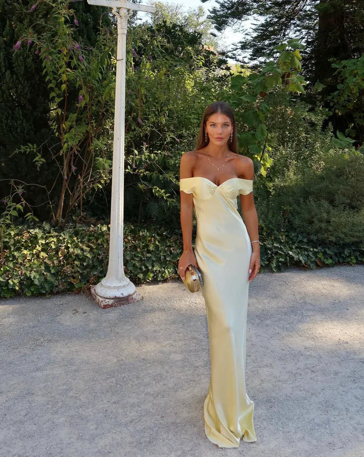 Emory | Abito Maxi in Satin Senza Schiena