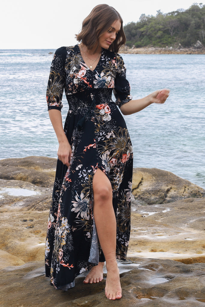 Emma – Vestito Maxi Indiana in Stampa Indigo