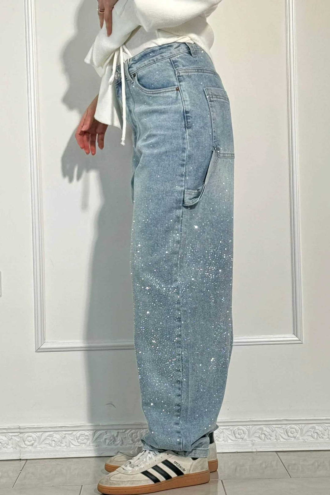 Sofia™ | Pantaloni cargo in denim con vita alta