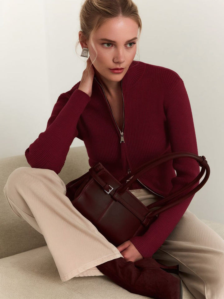 Sofia™ | Zarae – Maglione a Coste con Zip