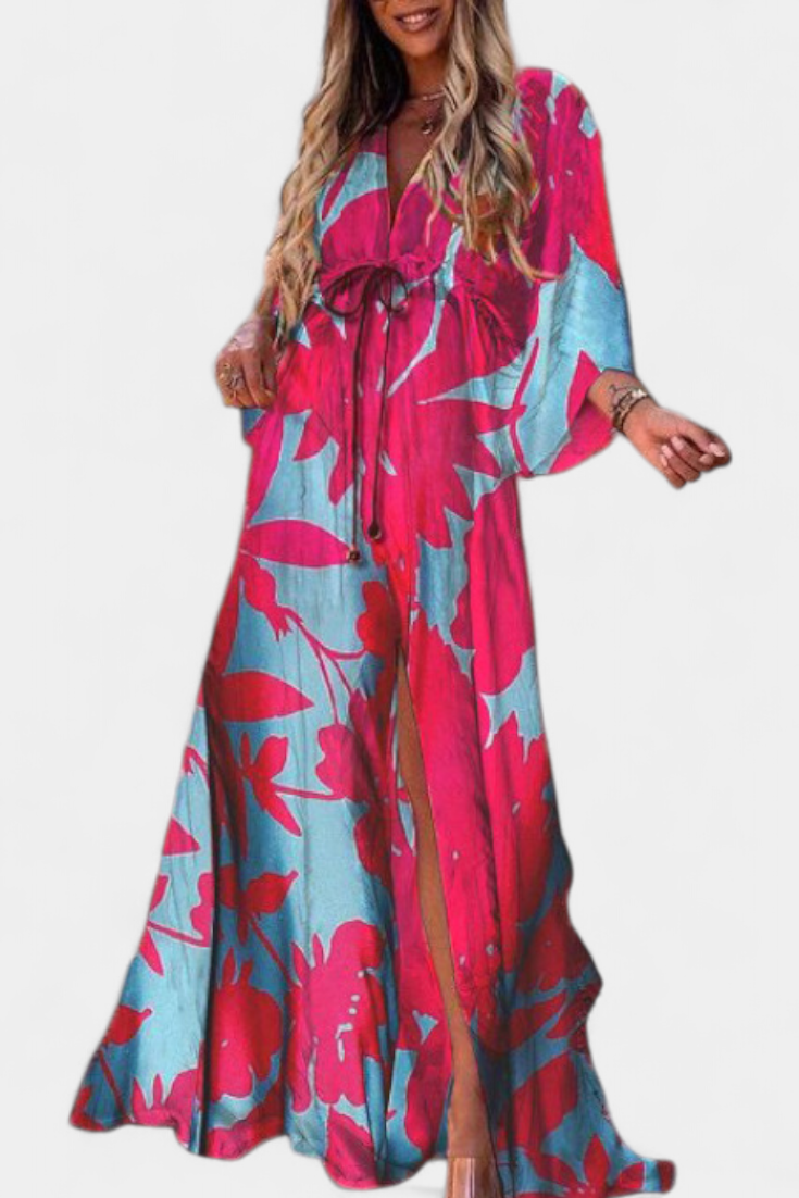 Joelle Vestito Morbido Arcobaleno con Manica a Pipistrello