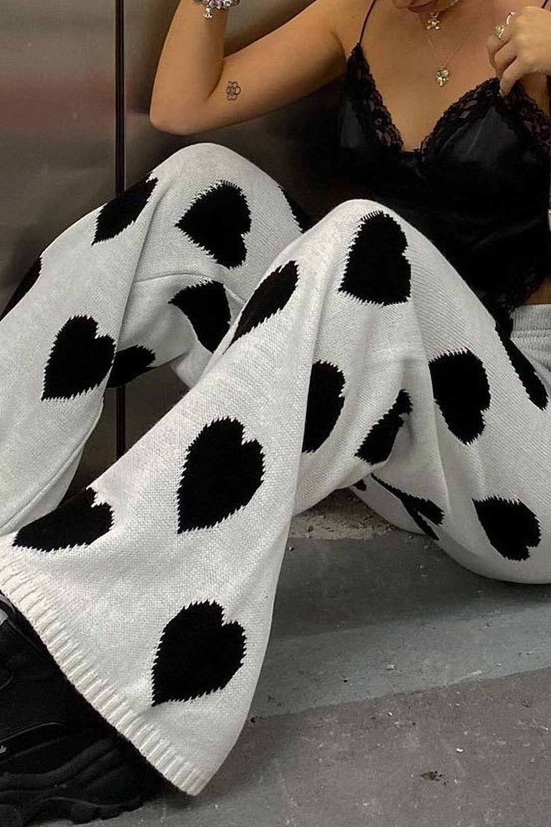 Sofia™ | Pantaloni a gamba larga con motivo a cuori