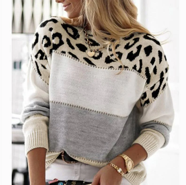 Cheyenne - Maglione Casual con Design Leopardo