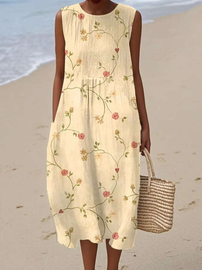 Adelina | Abito Lungo Estivo Patchwork Floreale