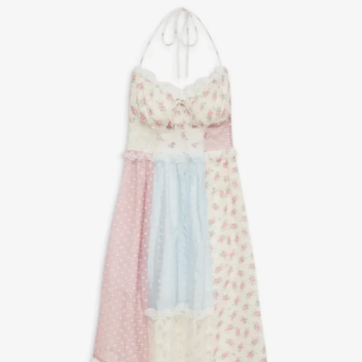 Cyrille - Elegante Abito Maxi Patchwork con Spalline