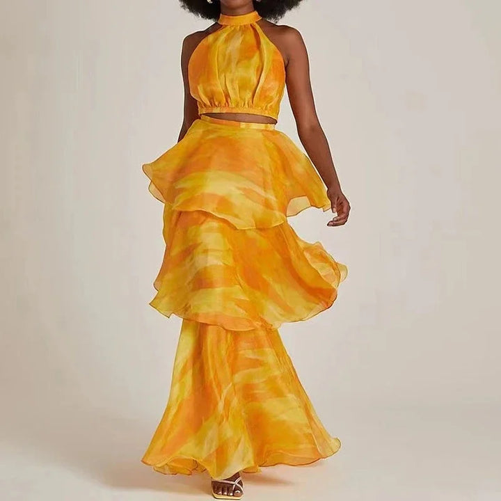 Siena | Abito Estivo con Motivo Fogliare