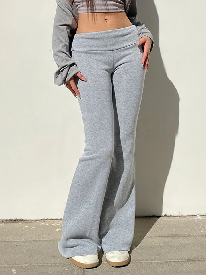 Sofia™ | Pantaloni a Zampa di Elisa in Velluto – Chic e Versatili