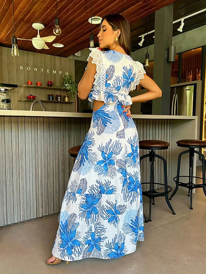 Margie - Abito Maxi in Pizzo Senza Maniche alla Moda