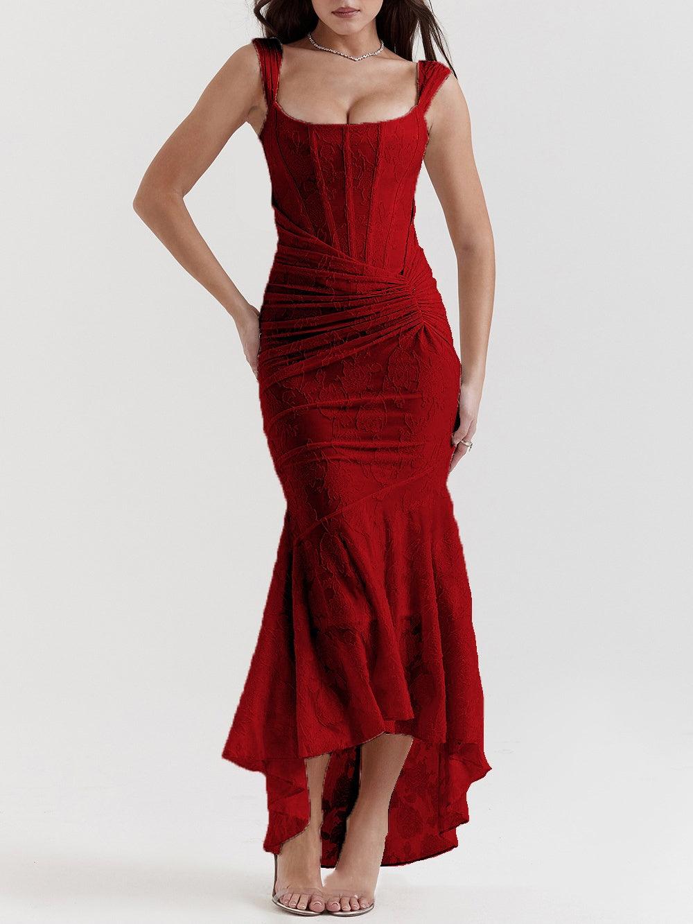 Giulia | Abito maxi floreale blu campanula