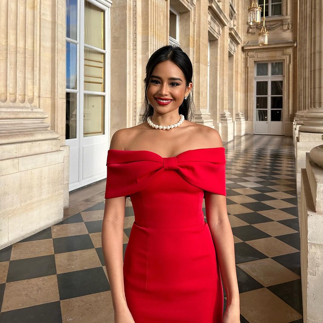 Sofia™ | Abito Amore Fiocco – Eleganza con spalle scoperte