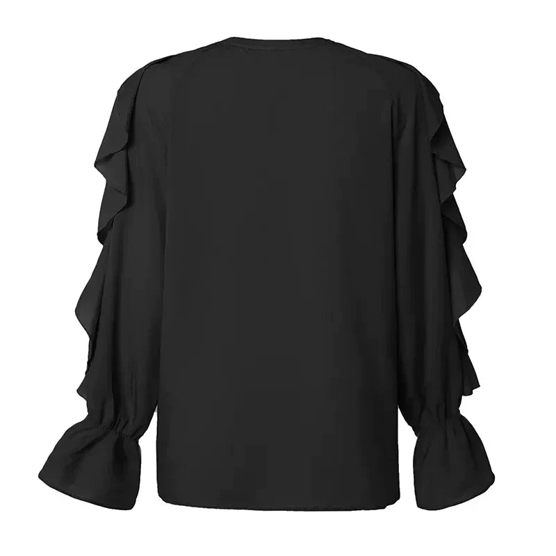 Victoria™ | Casandra | Elegant Flowing Blouse with Cascade Ruffles