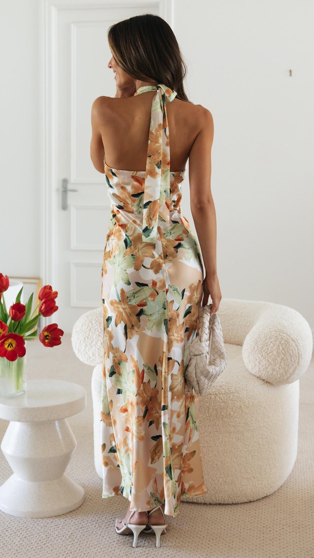 Shannon | Abito Maxi Floral con Scollo Halter