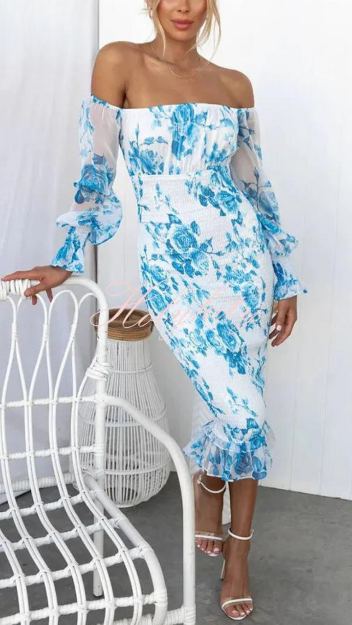 Dahlia - Stupendo Abito Midi Off Shoulder